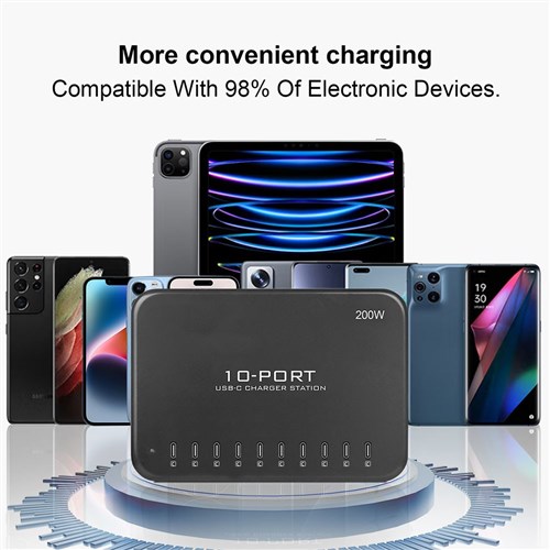 Shintaro 10 Port USB-C Intelligent Charger 200W