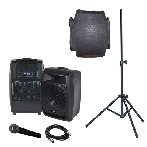 HELIX-158x PA Bluetooth/SD/USB + Corded Mic + Stand + Cover