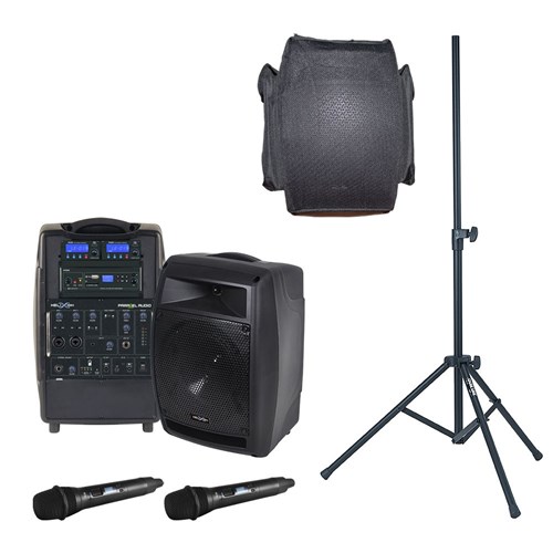 HELIX-158x PA Bluetooth/SD/USB + 2 Wireless Mic + Stand + Cov