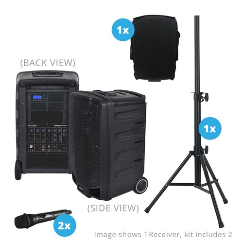 HELIX-2510 PA Bluetooth/SD/USB + 2 Wireless Mic + Stand+Cover