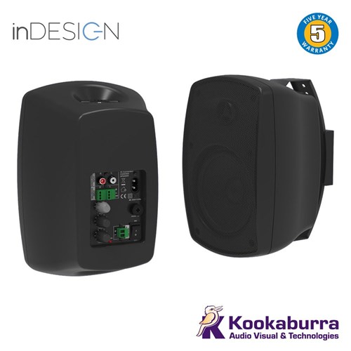 inDESIGN 50 Watt Speakers + Brackets - Black