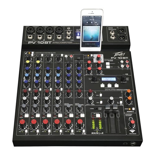 Peavey Compact Mixer 4 Line Inputs, 2 Stereo inputs w BT