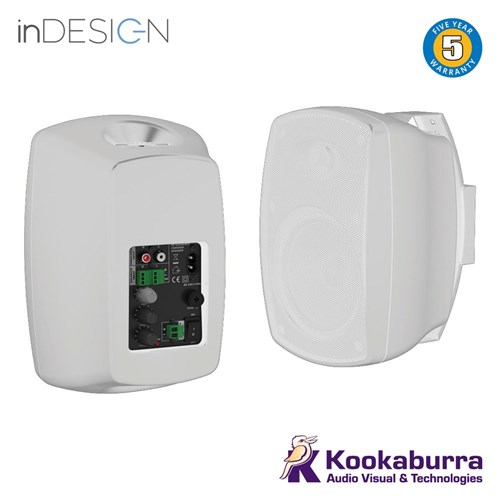 inDESIGN 50 Watt Speakers + Brackets - White