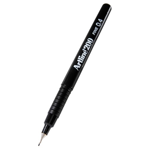 ZPE120001 Artline 200 Fineliner Pen 0.4mm Black Kookaburra