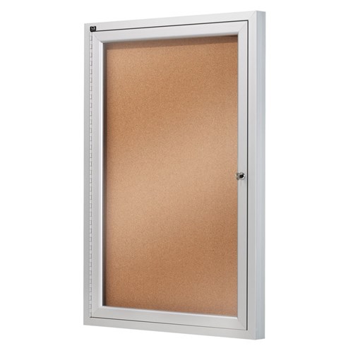 Quartet Enclosed Noticeboard Cork Surface 900 x 600mm