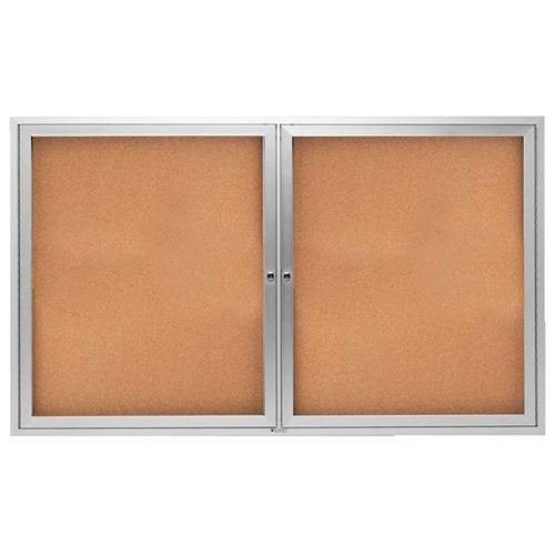 Quartet Enclosed Noticeboard Cork Surface 1200 x 900mm