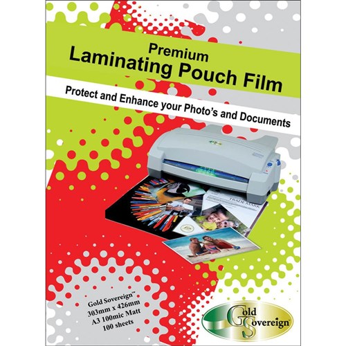 ZPHS303426100MAT Laminating Pouch A3 100 micron Matt Kookaburra