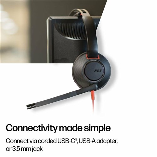HP Poly Blackwire C5220 UC Stereo USB-C Corded Headset