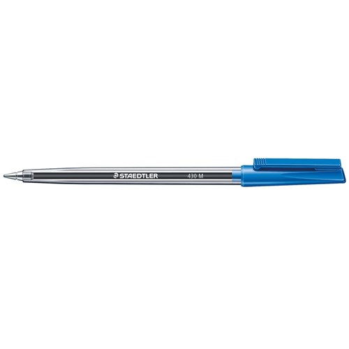 Ballpoint Pens - Staedtler Stick 430 Blue Medium Ballpoint Pen - Premier Art Supplies - View #9