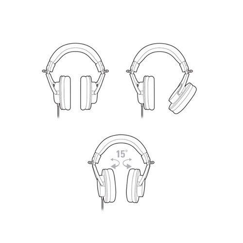 Audio Technica Studio Closed Back Headphones - 1.2m Cable