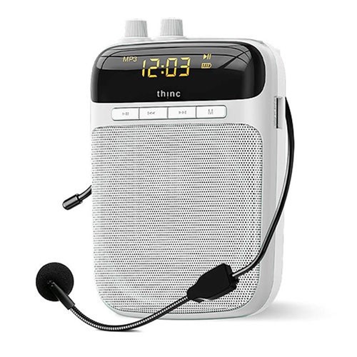 Thinc Voice Amplifier with Wired Microphone - White