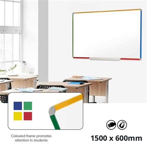 Creative Kids 4 Colour Frame Whiteboard 1500 x 600mm