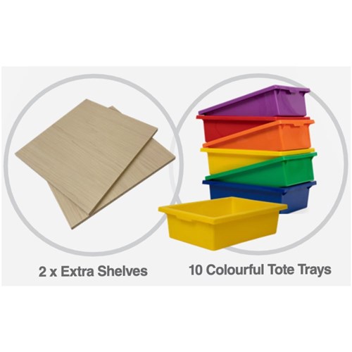 Creative Kids Huddle with Extra Shelves and 10 x Trays