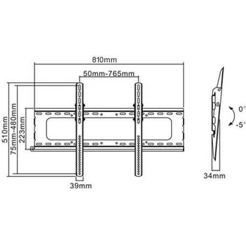 Fixed Wall Mount suits panels up to 75kg