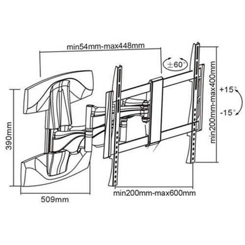 Long Reach Dual Arm Bracket 45kg  suits 32