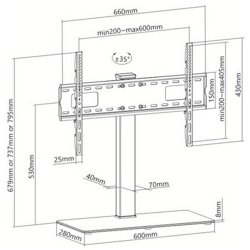 Universal Desk Mount for TV up to 40kg