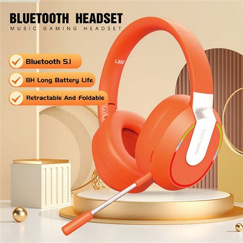 L850-BK Bluetooth 5.1 Foldable Over-Ear Headset - Black