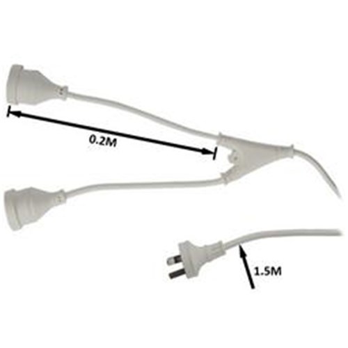 Y Power Extension Lead White