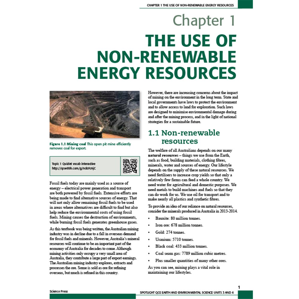 9780855838140 Spotlight QCE Earth & Environmental Science Unit 3&4 Kookaburra Educational