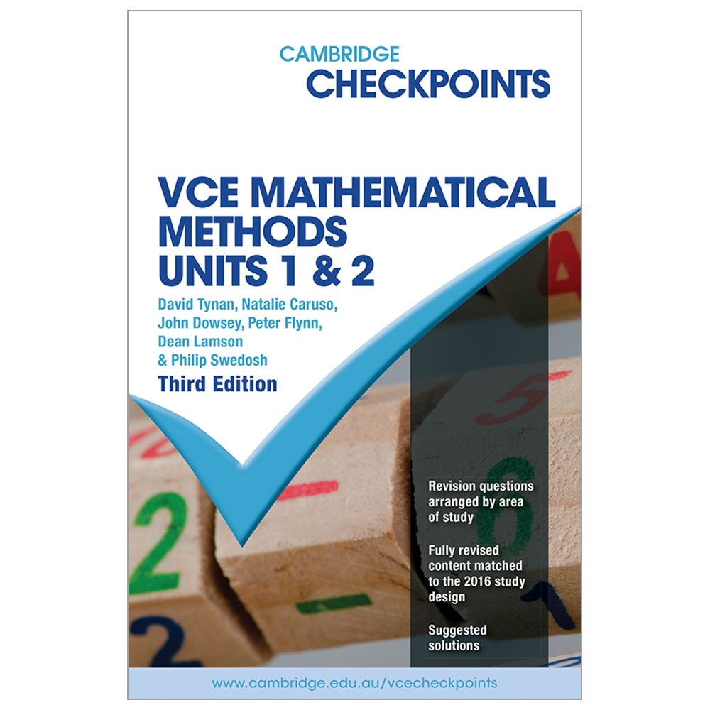 9781316502662 Cambridge Checkpoints VCE Math Methods Units 1&2 Kookaburra Educational