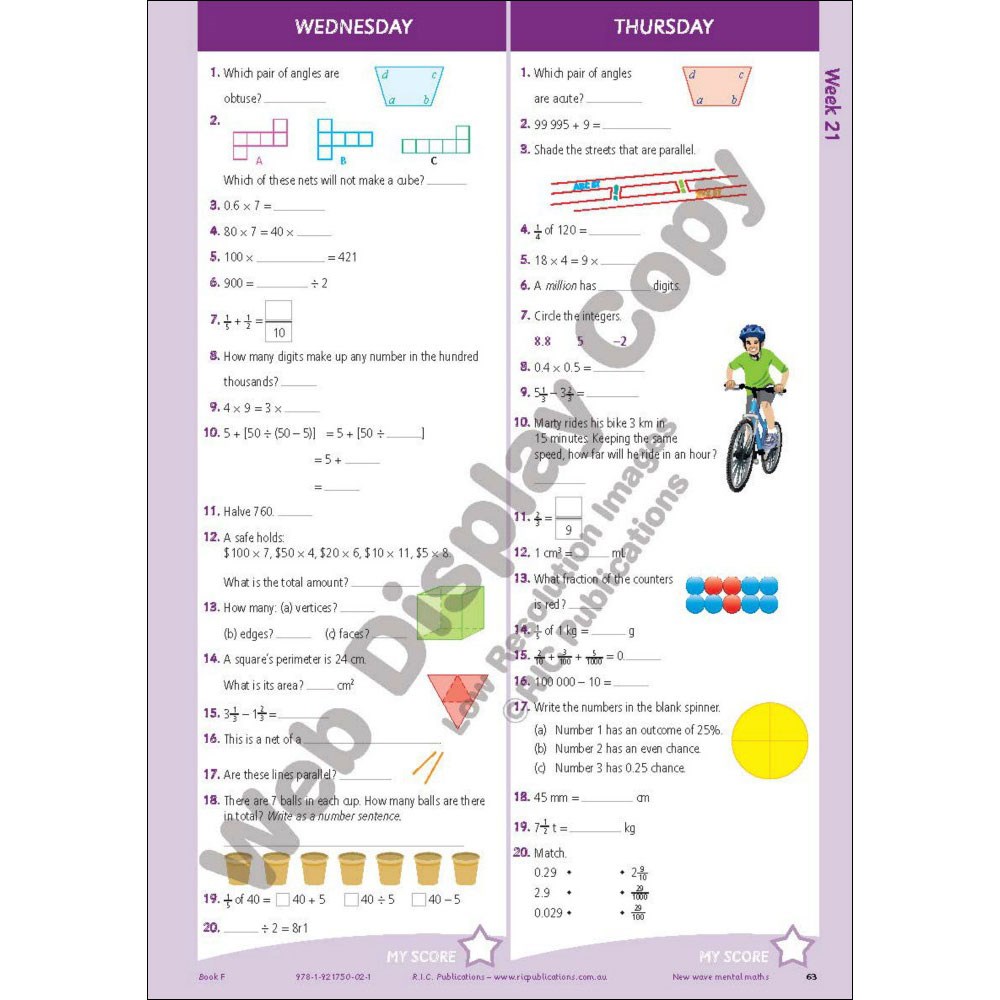 New Wave Mental Maths Book F Age 10 11 Ric 1705 Kookaburra Educational Resources One Of Australia S Largest Wholesale Suppliers For Education