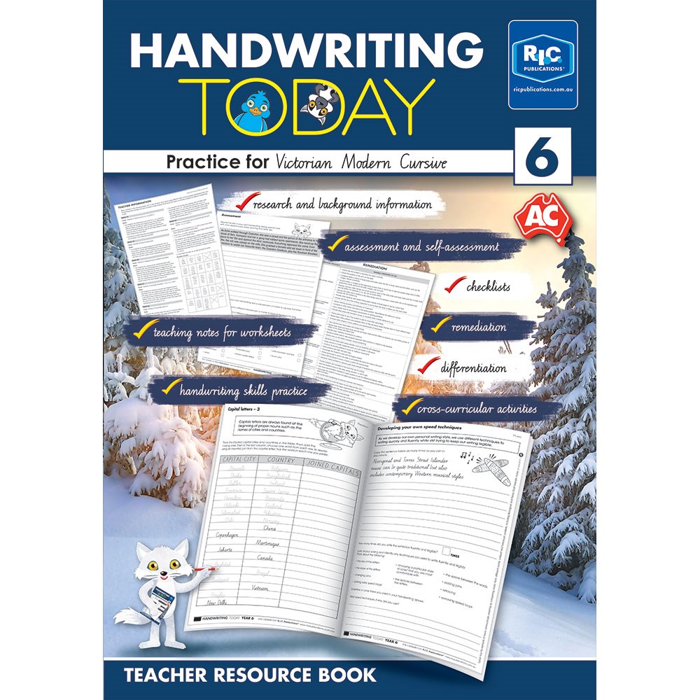 9781925698138 Handwriting Today VIC Teacher Resource Book Year 6 