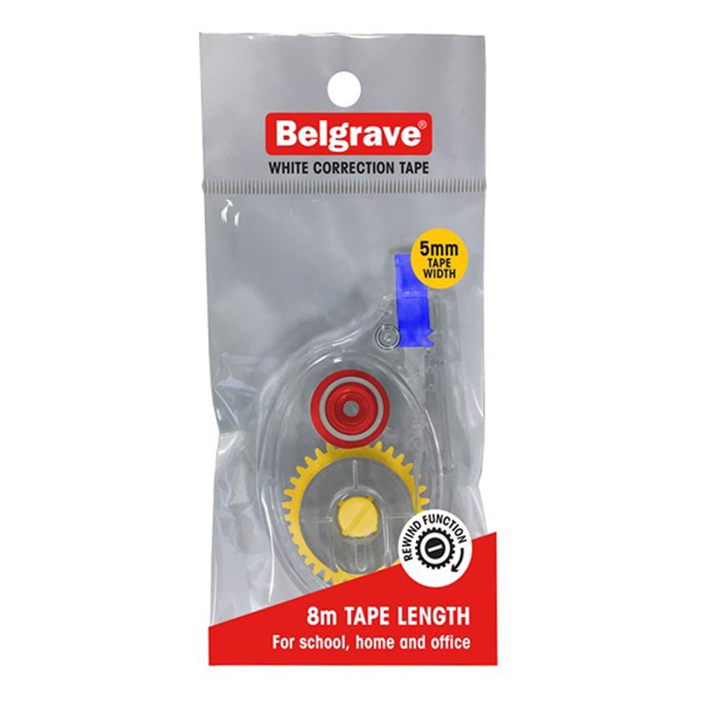 ZBA87191 Belgrave Correction Tape 5mm x 8m White Kookaburra