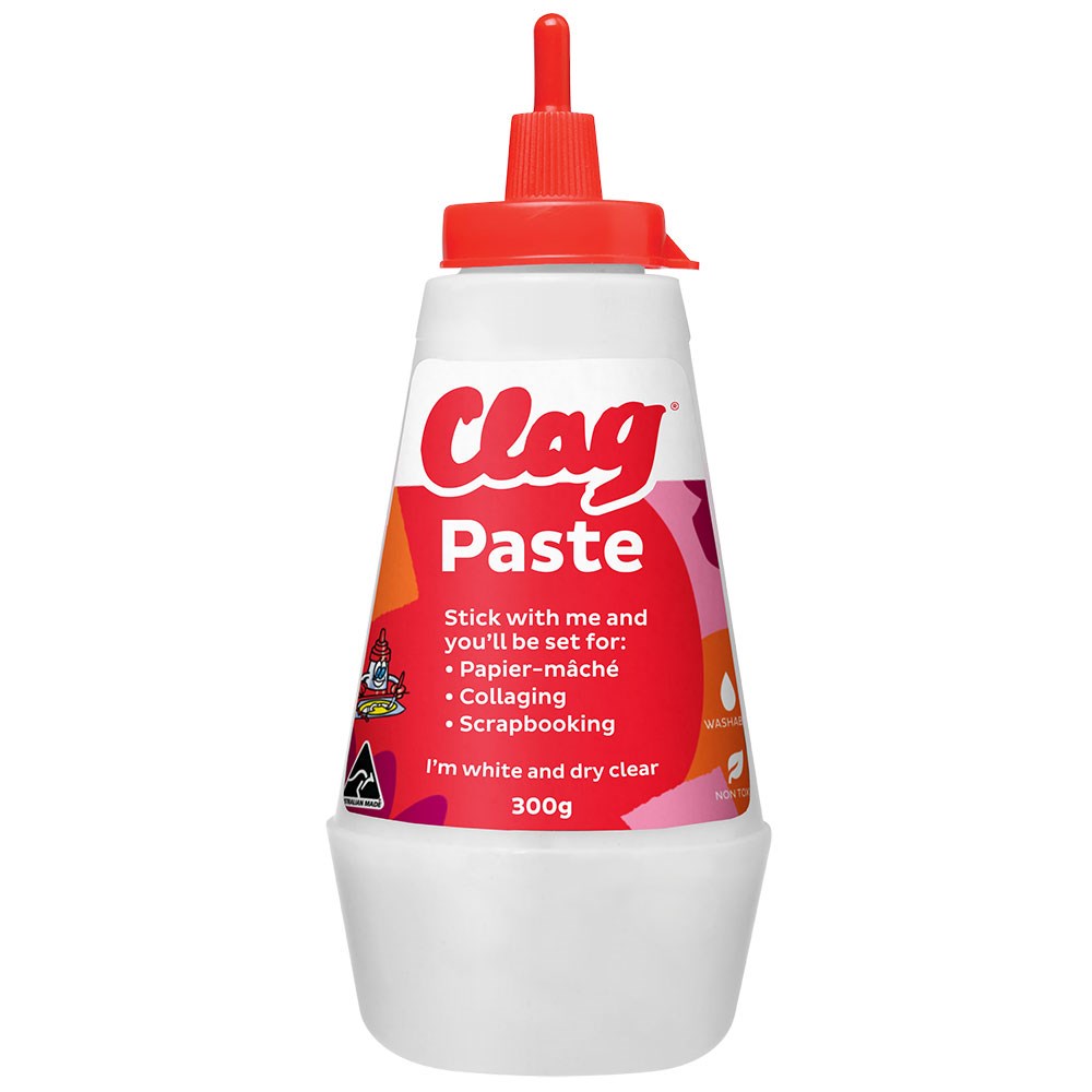 ZBO30840236 Clag Paste White 300g Bottle Kookaburra Educational
