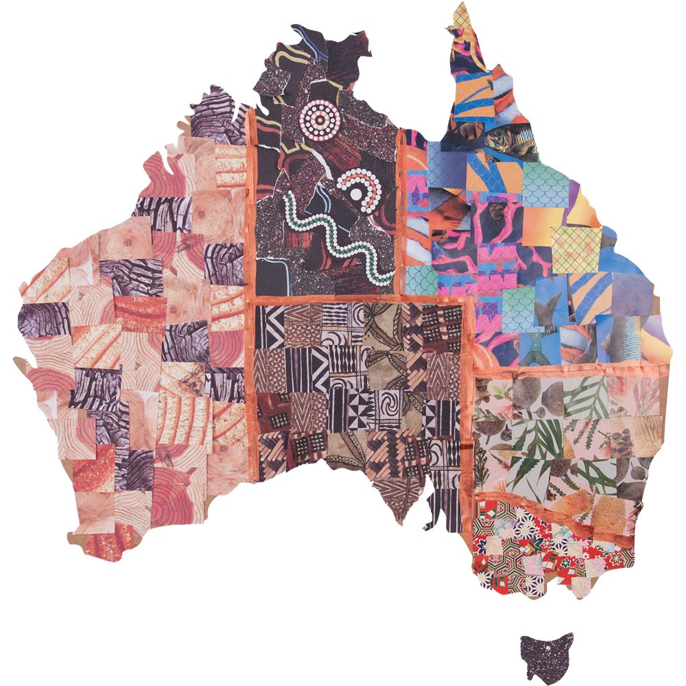 ZCRCB720 - Cardboard Australia Map Large 520 x 490mm - Kookaburra ...