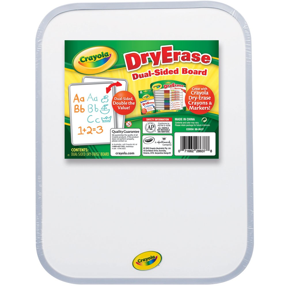 zcy98 8637 crayola dual sided dry erase board kookaburra
