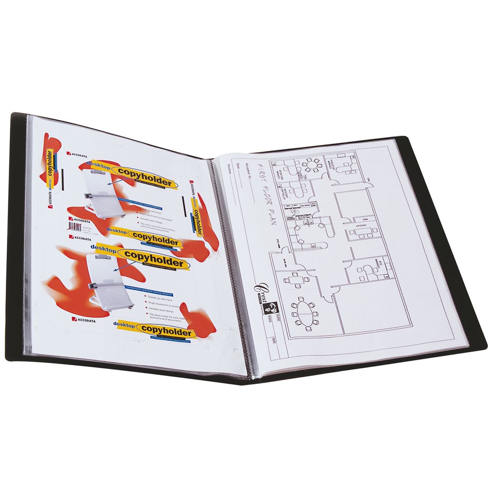 ZKO28035 Foldermate Premium Display Book A3 20 Fixed Pockets Black