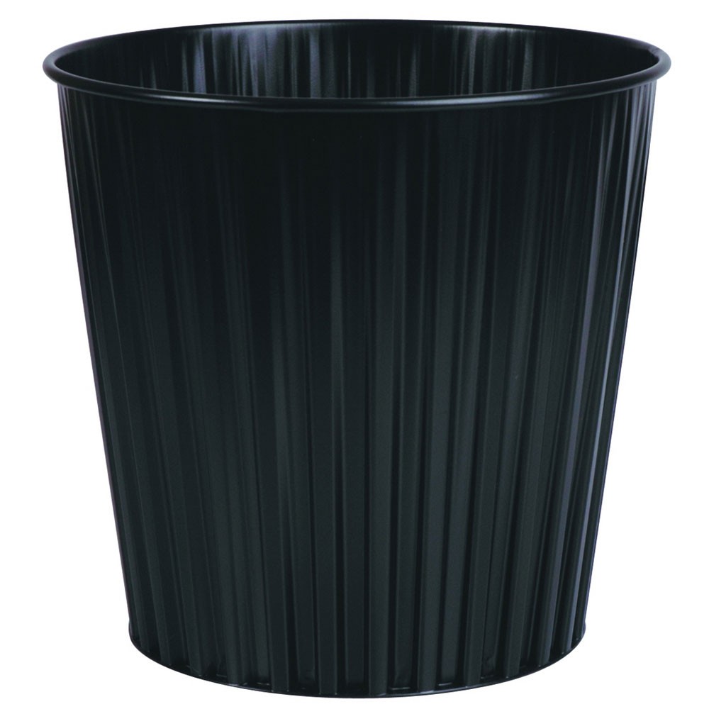 ZPE30492 Esselte Fluteline Metal Waste Bin 15 Litre Black