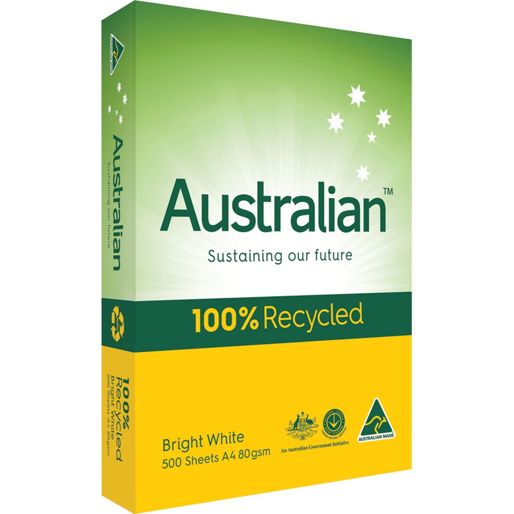 ZSP105089 Australian 100 Recycled Copy Paper A4 80gsm Kookaburra