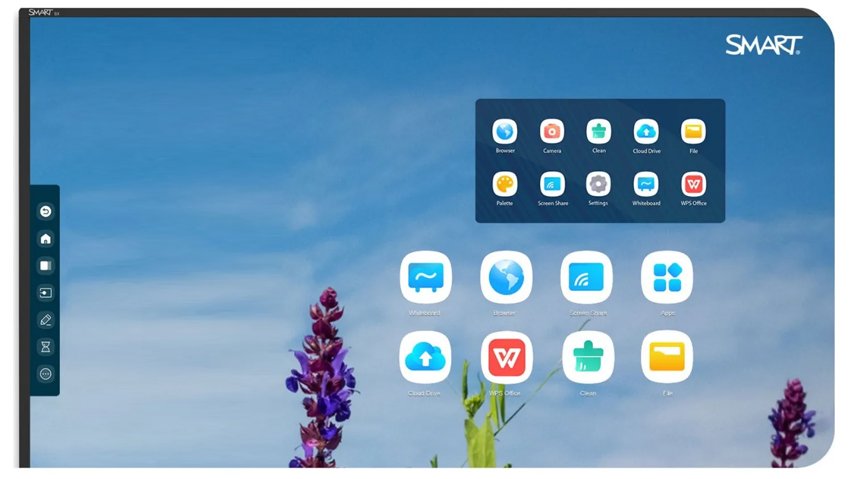 Teacher using SMART Board with embedded Android apps